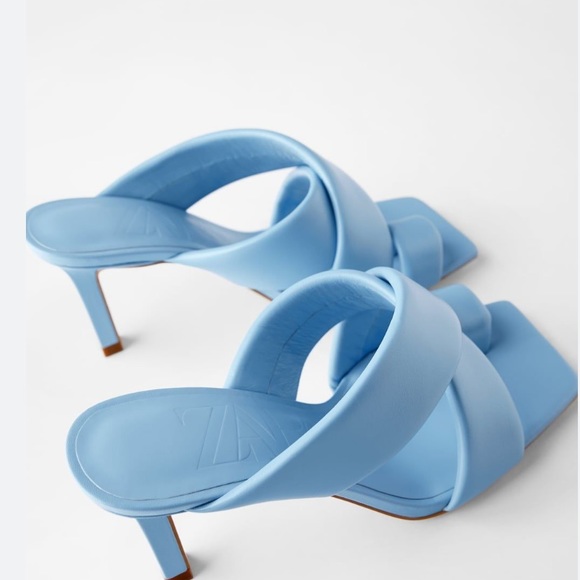 NWT Zara Padded Leather Heels - Picture 7 of 11